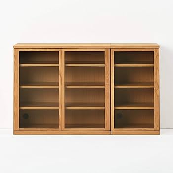 Amazon.co.jp: 無印良品 木製キャビネット・ガラス扉・スリム・オーク