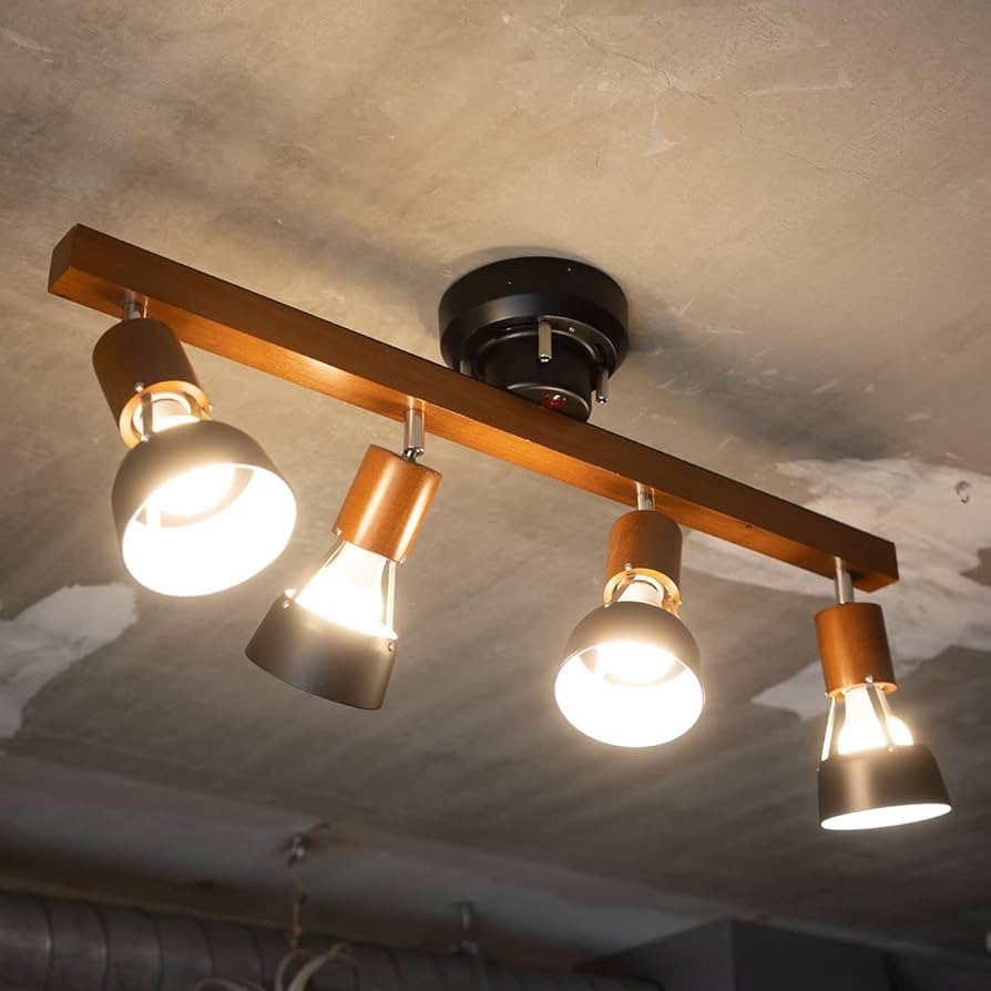 Amazon.co.jp : エムール シーリングライト 照明 カフェ風 4灯