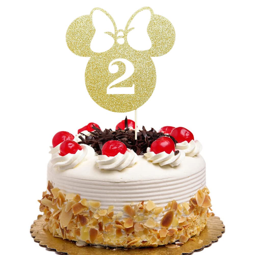 Amazon.co.jp: Happy 2nd Birthday ケーキトッパー ミニーマウス 2歳の