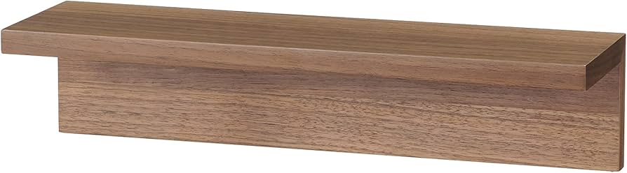 Amazon｜無印良品 壁に付けられる家具棚 ウォールナット材突板 幅44