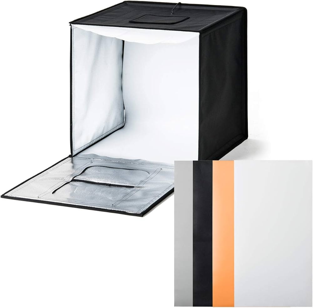 Amazon | サンワダイレクト 撮影ボックス 60cm 折りたたみ ライト付き
