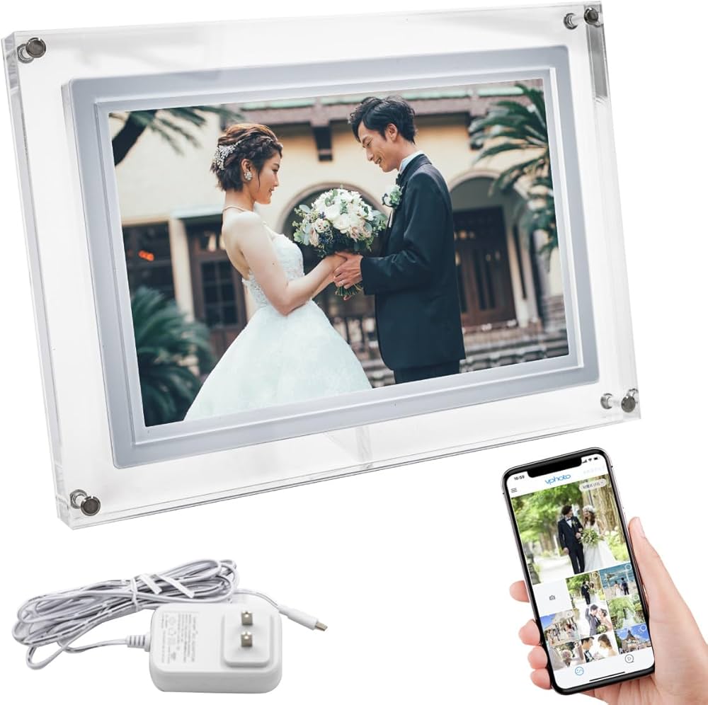 Amazon | FUNKS デジタルフォトフレーム 充電式 コードレス 10.1インチ