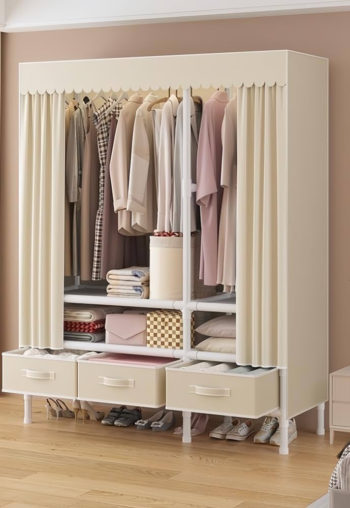 Amazon｜ワードローブ カバー付き クローゼット ファンシーケース 頑丈