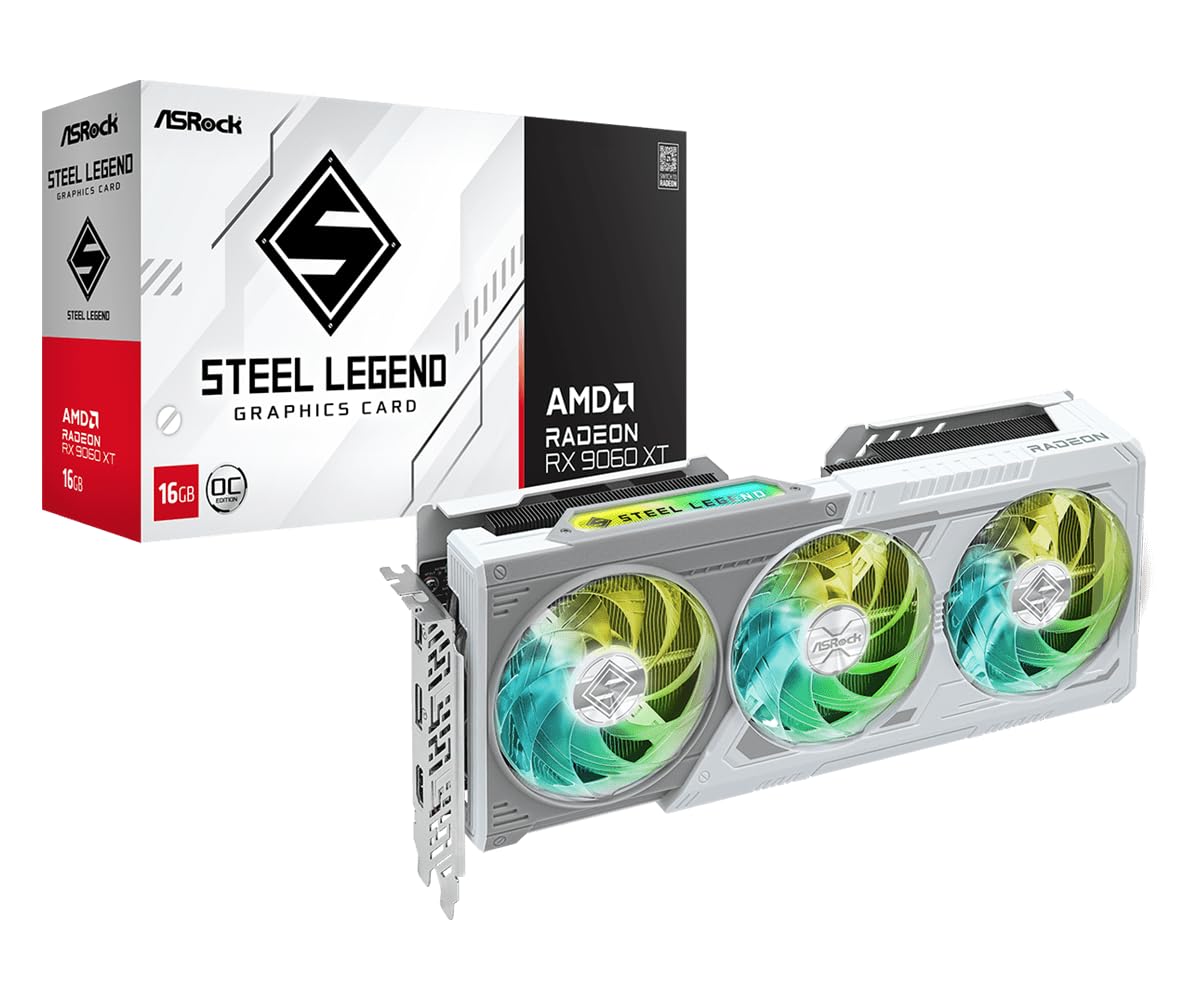 Amazon.com: ASRock Radeon RX 9060 XT Steel Legend 16GB GDDR6 OC