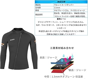 Amazon | ウエットスーツ タッパー メンズ 1.5mm ネオプレン ウエット