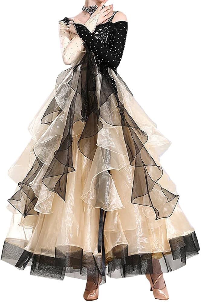 Amazon.co.jp: 社交ダンス モダンドレス スタンダードドレス デモ用