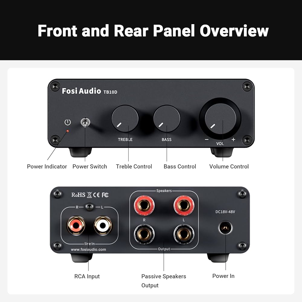 Amazon.co.jp: Fosi Audio TB10D 600W サウンドアンプ TPA3255 パワー