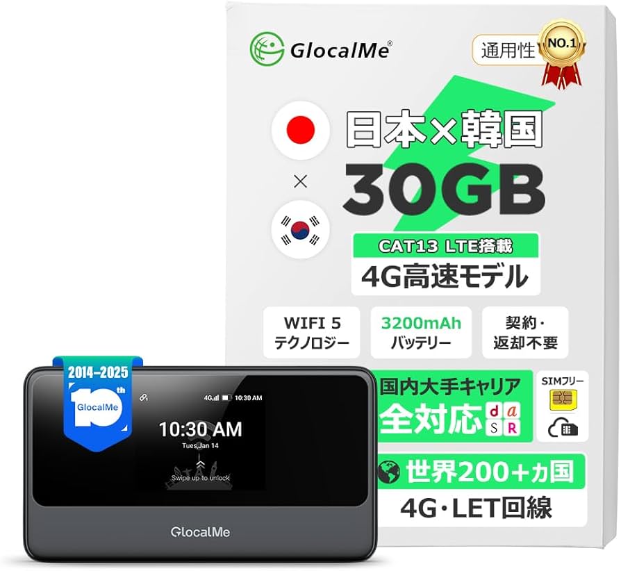 Amazon.co.jp: GlocalMe MeowGo G40 Pro 4G Compatible, Pocket WiFi