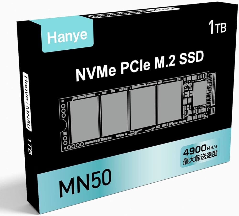 Amazon | Hanye SSD 1TB PCIe Gen4x4 M.2 NVMe 2280 R:4900MB/s W
