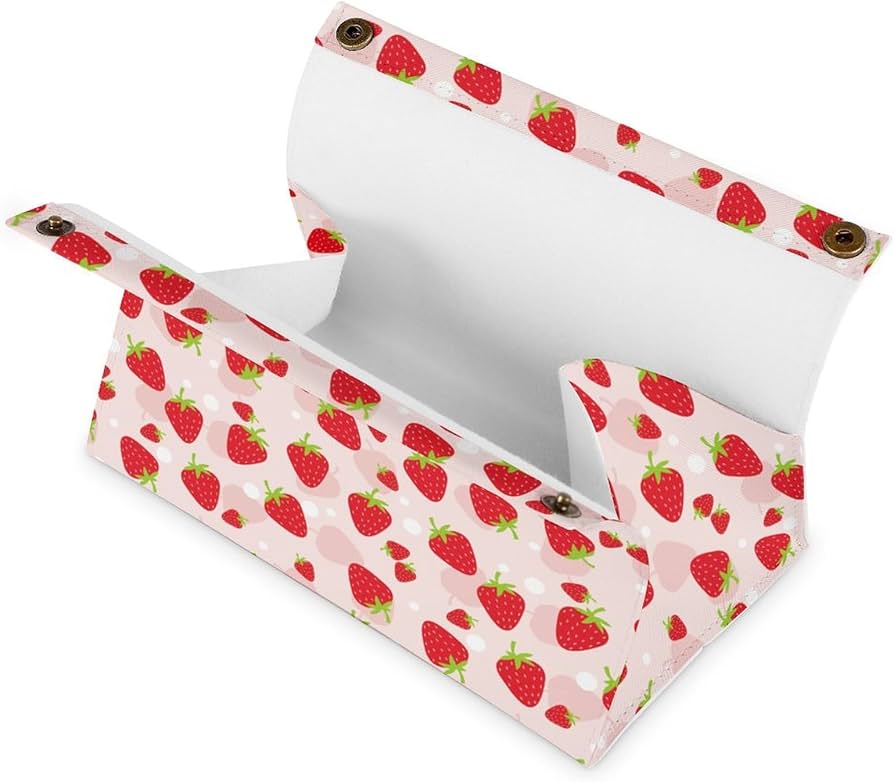 Amazon｜ティッシュケース いちご柄 苺柄 イチゴ柄 ティッシュボックス