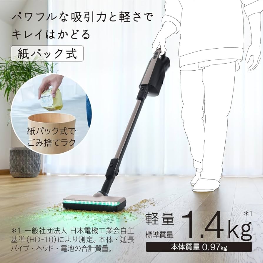 Amazon | 掃除機 紙パック式 日立 PKV-BK50P-C ベージュ スティック