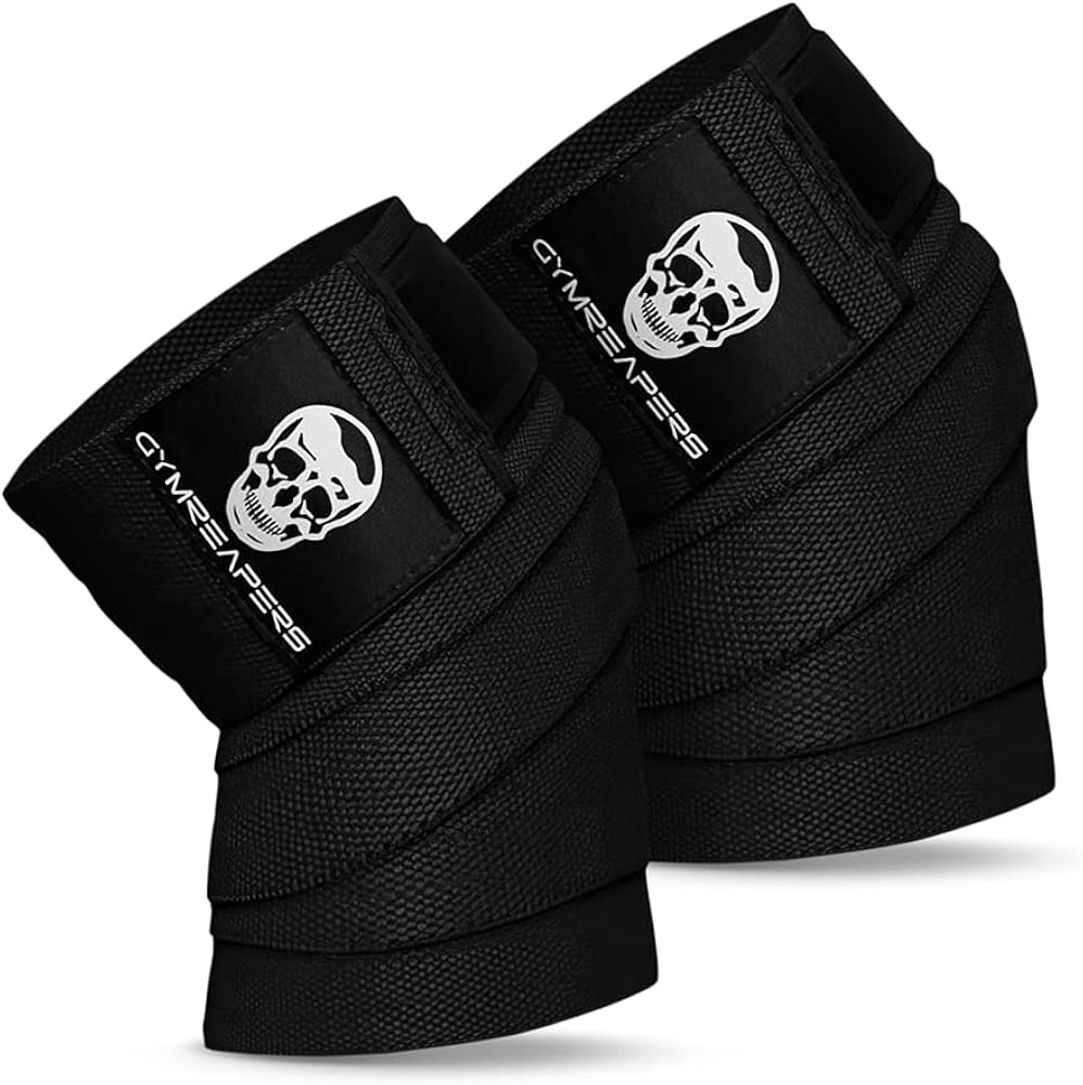 Amazon.com: Gymreapers Knee Wraps (Pair) With Strap for Squats