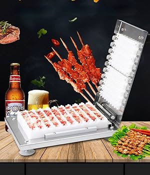 Amazon.co.jp: 串刺し機 肉の串刺し機 手動1回10枚 ケバブ機 焼き用