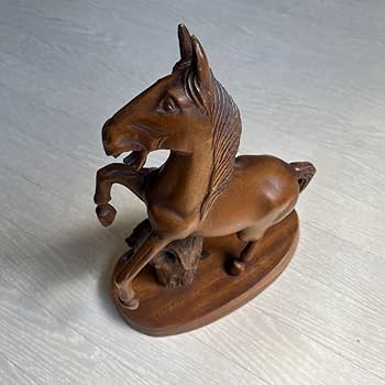 Amazon.co.jp: 飼い主求む木製馬オブジェ木彫りインテリア置物レトロ