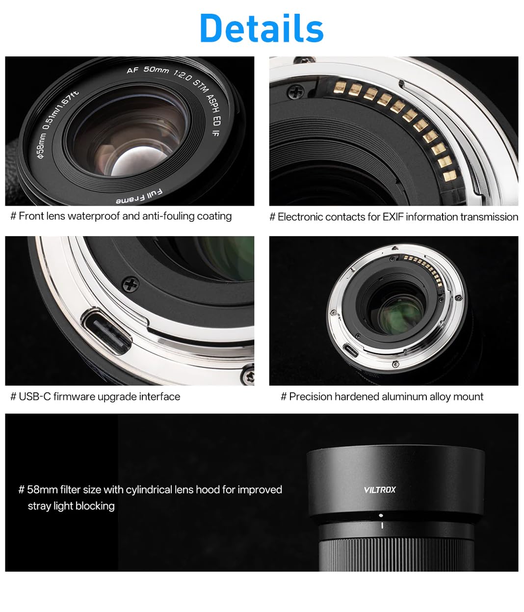 Amazon.co.jp: VILTROX 50mm F2.0 Air FE フルフレームレンズ、AF 50mm