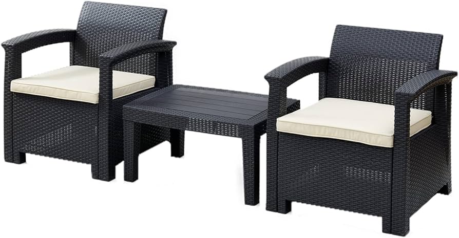 Amazon.co.jp: [山善] ガーデンマスター ガーデンテーブルセット 3点