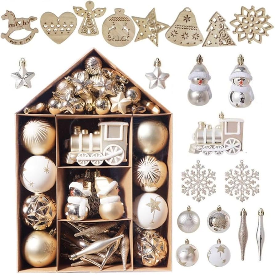 Amazon.co.jp: wemitas クリスマスツリー オーナメント ゴールド