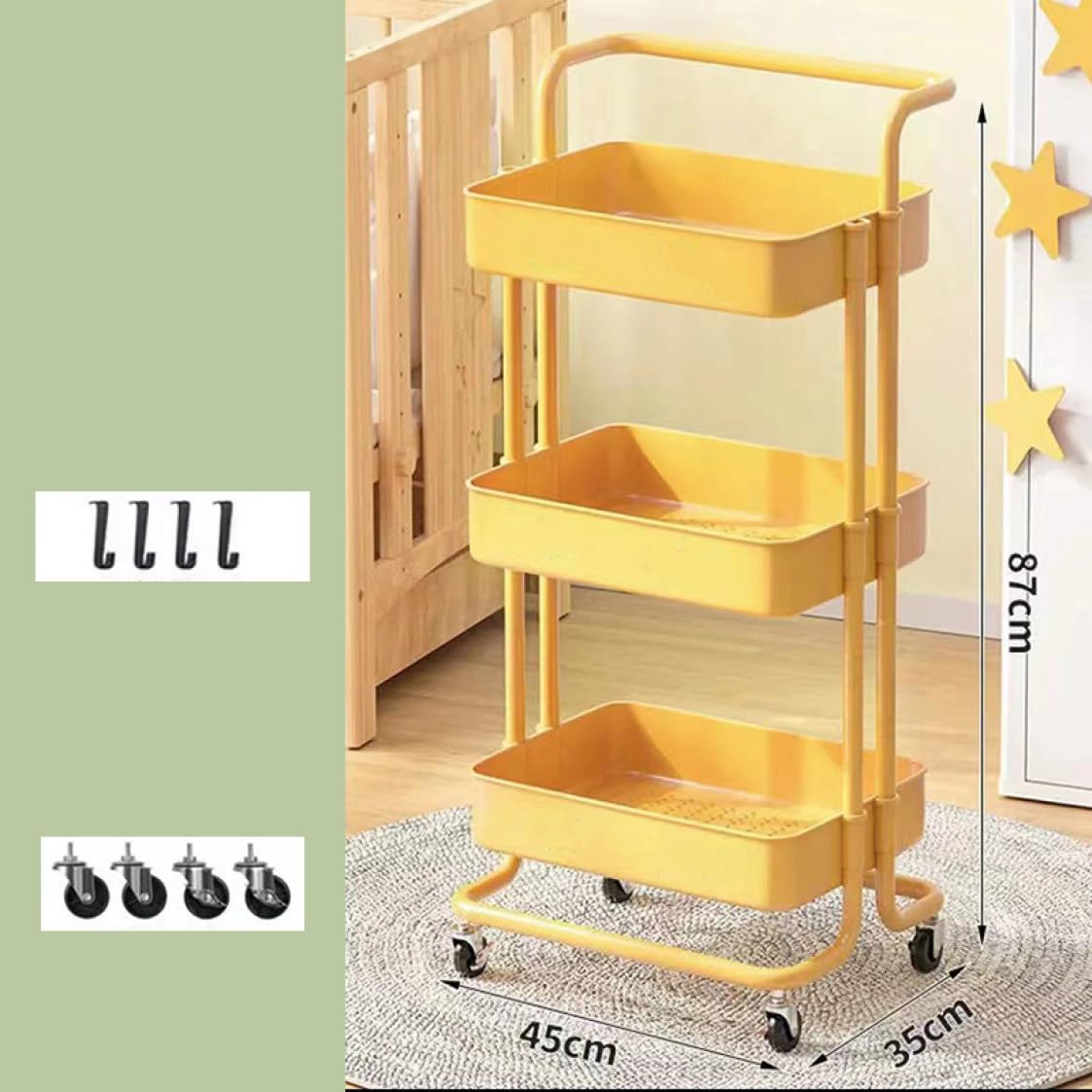 Amazon.co.jp: [SDS] キッチンワゴン 3段 キャスター付き ストッパー