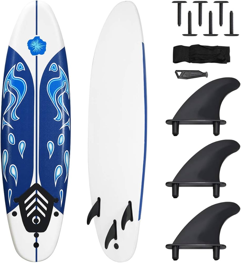 Giantex Surfboard, 6 Ft Stand Up Surfing Board w/ 3 Detachable