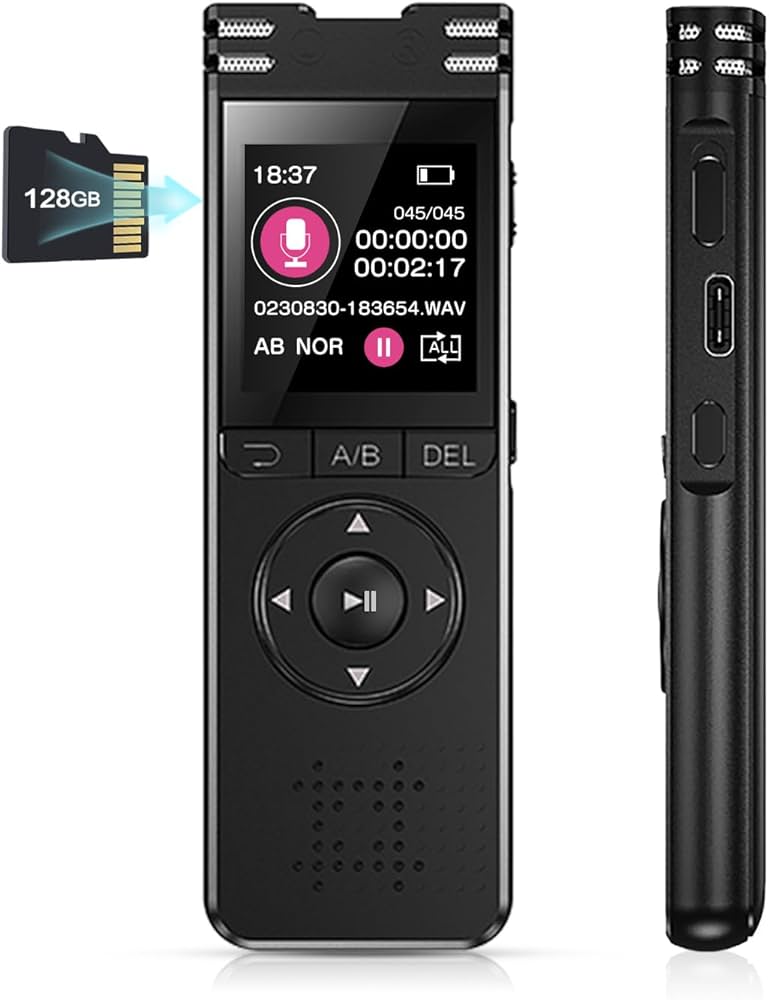 Amazon.co.jp: 【128GB大容量＆52時間連続使用】 TDW ボイスレコーダー