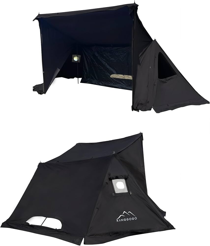 Amazon.co.jp: Kanggogo パップテント TC素材 烟突口付き 焚き火可能