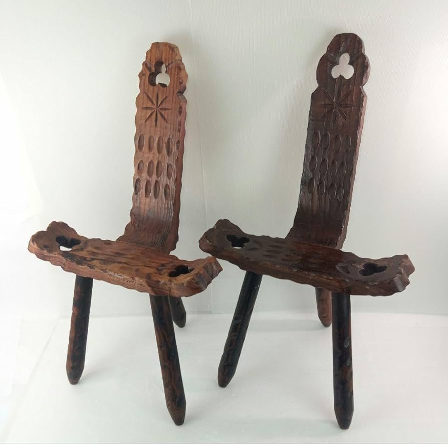 Amazon.co.jp: 2脚セットシェファードチェア 木製椅子 三本足