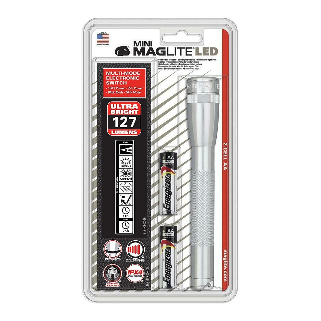 Amazon | MAG-LITE(マグライト) ミニマグLED AA シルバー 単3電池 2本
