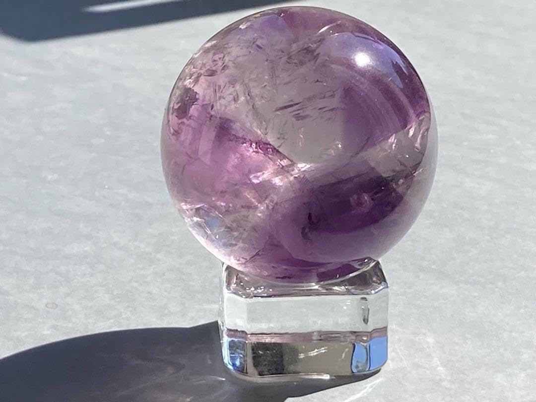 Amazon.co.jp: アメジスト スフィア トラピッチェアメジスト 丸玉 虹