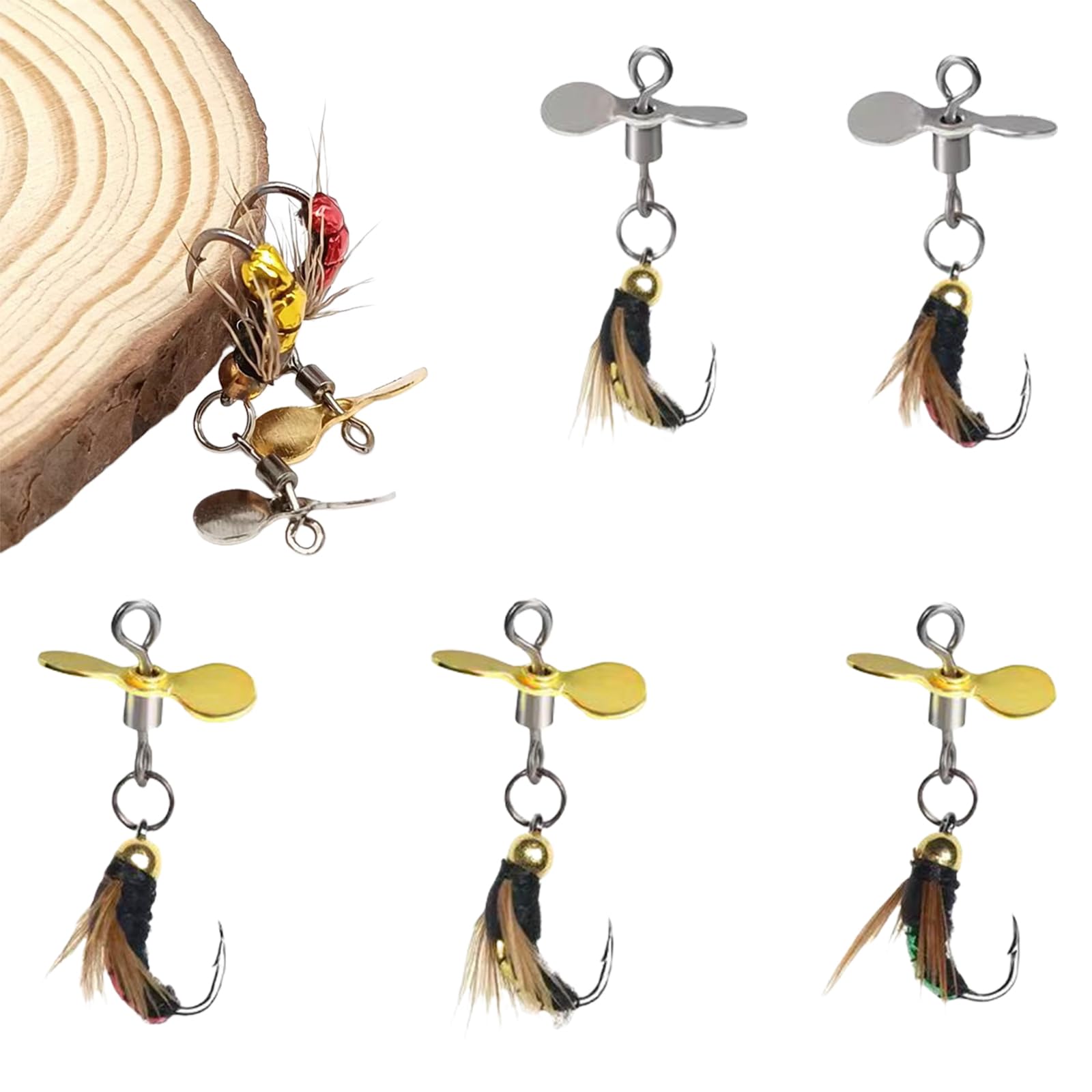 Amazon.co.jp: 毛ばり 5個 フライフック セット スピナールアー 溪流