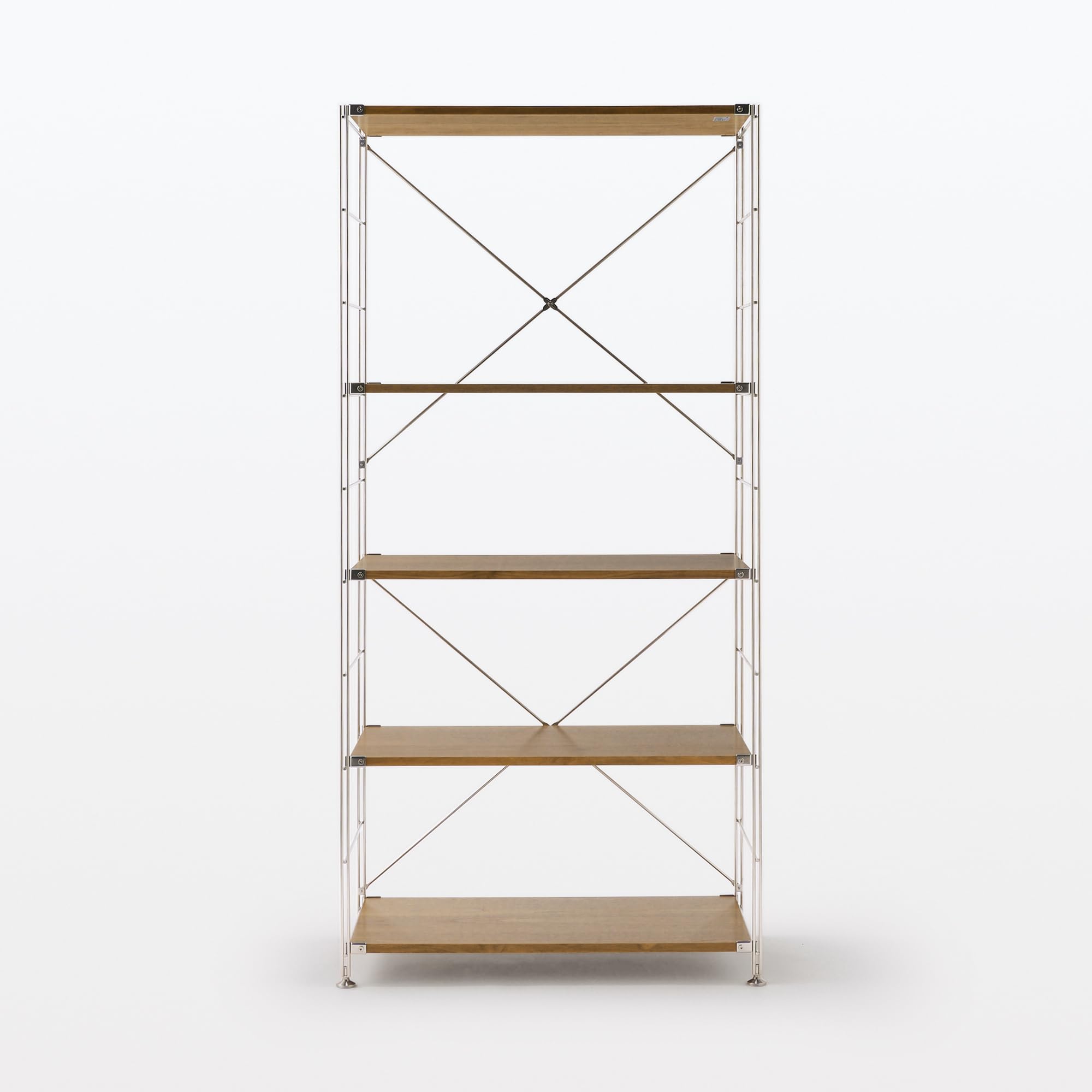 Amazon｜無印良品 ステンレスユニットシェルフ ウォールナット材棚