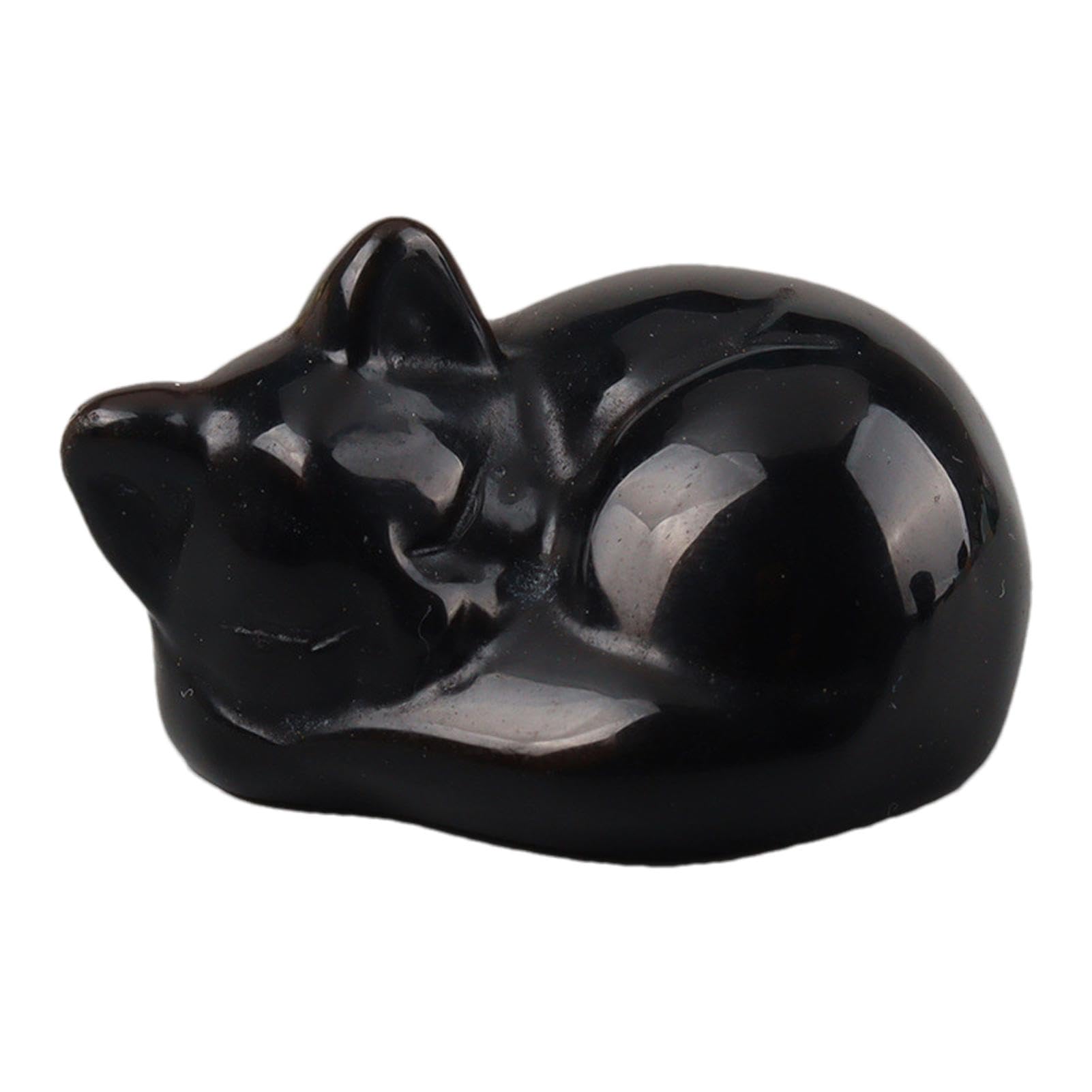 Amazon.co.jp: 猫の形の石、クリスタルの猫の置物 - 猫の像彫刻石置物