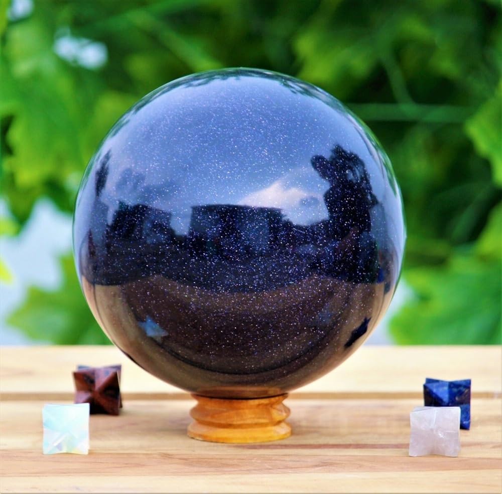 Amazon.co.jp: 天然青砂水晶玉 美しい水晶玉クリスタル JIZTGEDM (Size