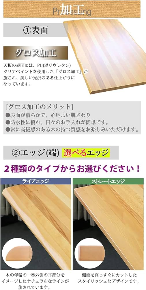 Amazon.co.jp: ダイニングテーブル 天板のみ ビーチ材 W1800×D800