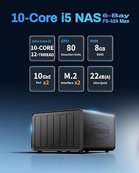 Amazon.com: TERRAMASTER F6-424 Max NAS Storage - 6Bay Core i5