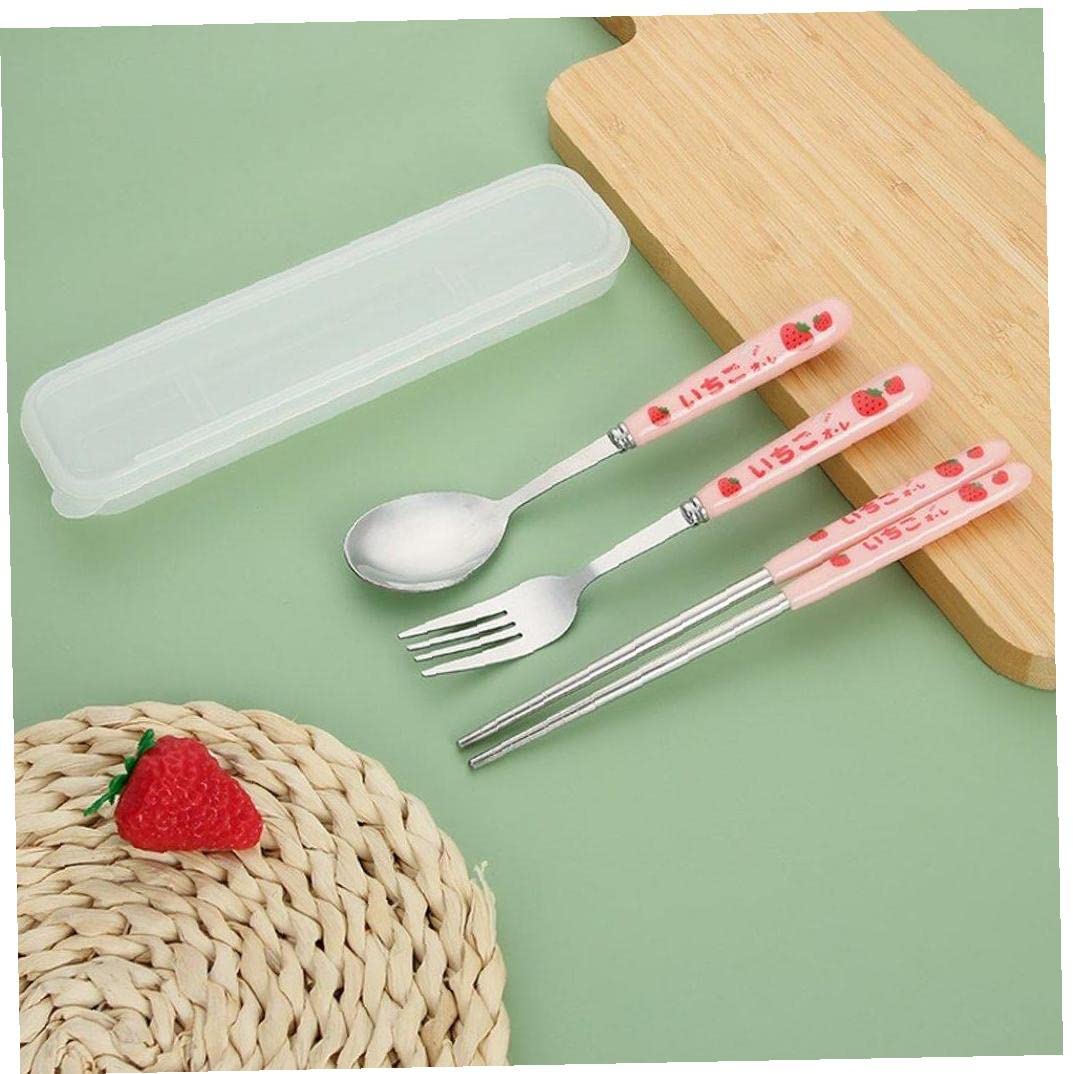Amazon | かわいい いちご 箸 スプーン フォーク 食器セット ケース