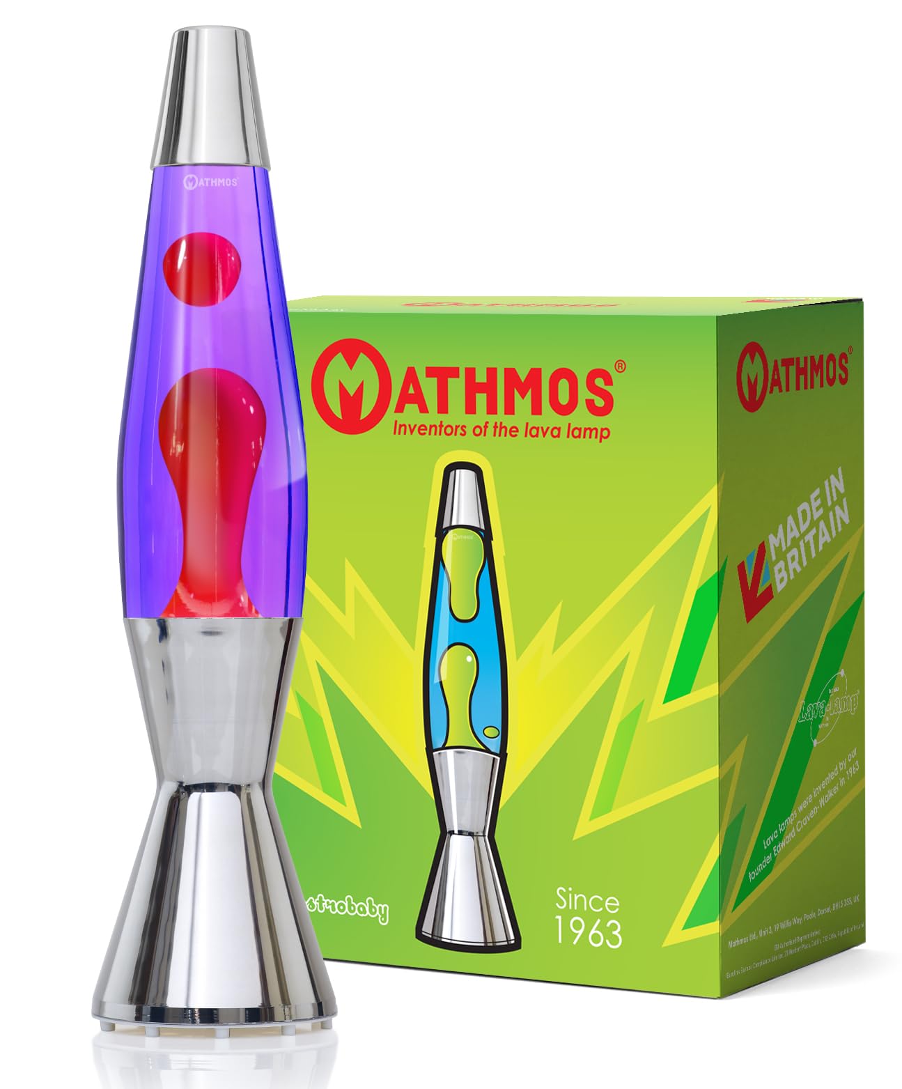 MATHMOS Astro Baby Lava Lamp Silver | Made in Britain Since 1964