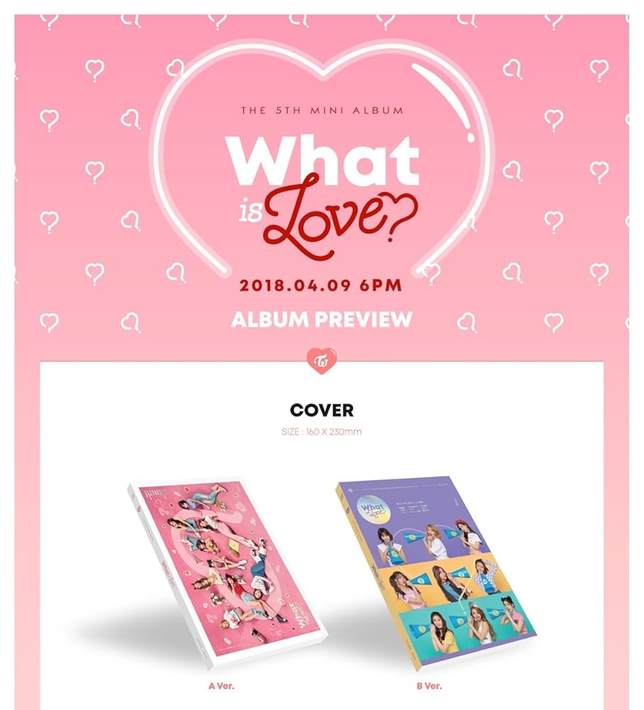 TWICE - WHAT IS LOVE? [B ver.] (5th Mini Album) CD+Photocards+