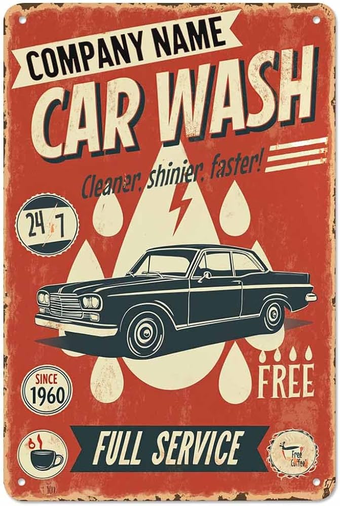Amazon.com: AOYEGO Carwash Tin Sign,Auto Cleaner Shinier Faster