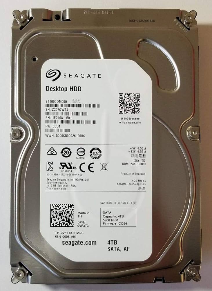 Amazon | Seagate (シーゲイト) 4TB HDD 5.9K RPM 3.5インチ 6Gb/s