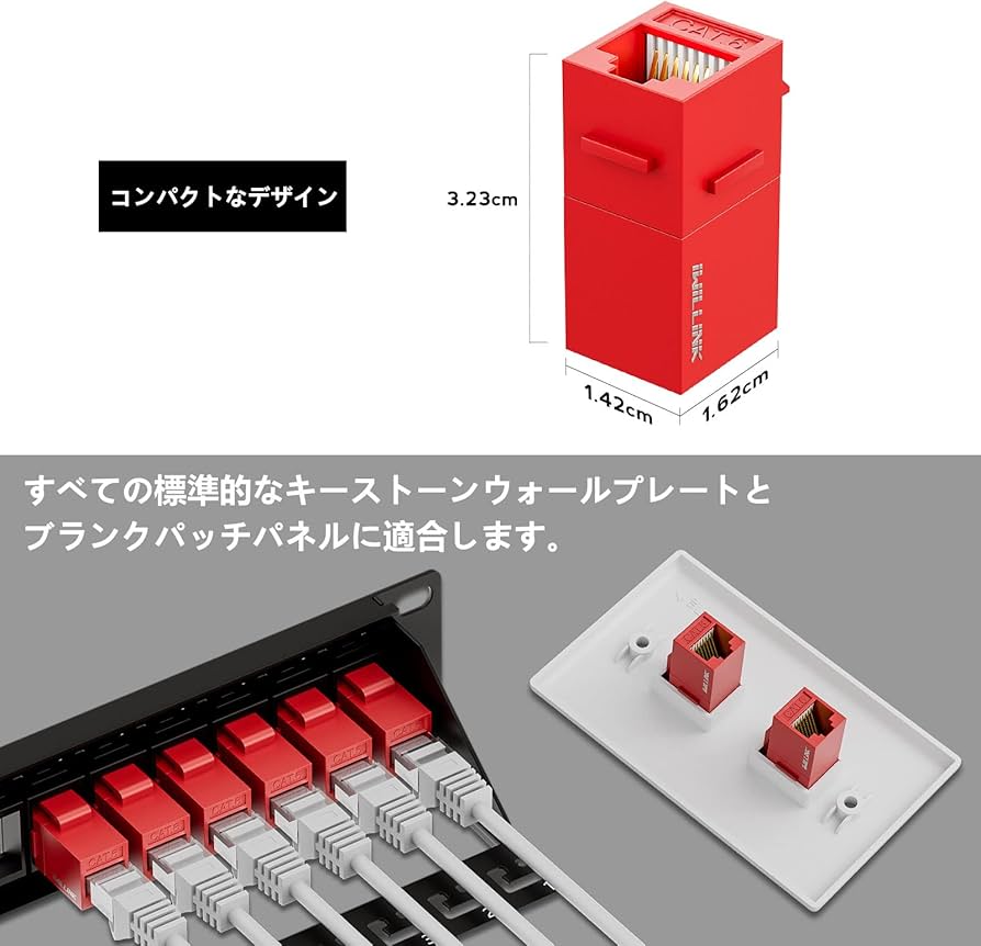 Amazon.co.jp: Iwillink RJ45 Cat6 キーストーンカプラー LAN ケーブル