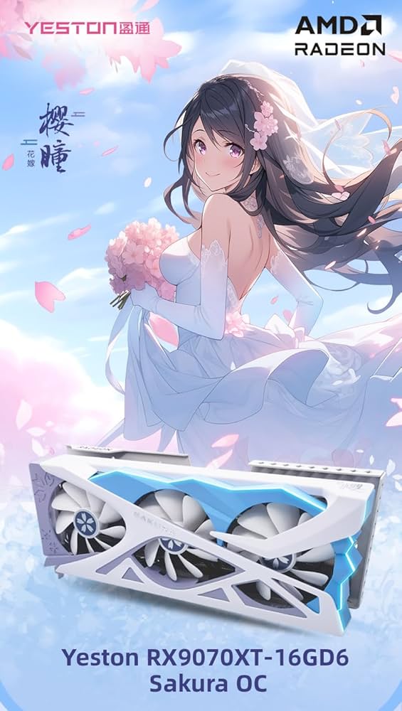 Amazon | YESTON 樱瞳花嫁 YESTON RX 9070 XT-16GD6 Sakura OC [並行