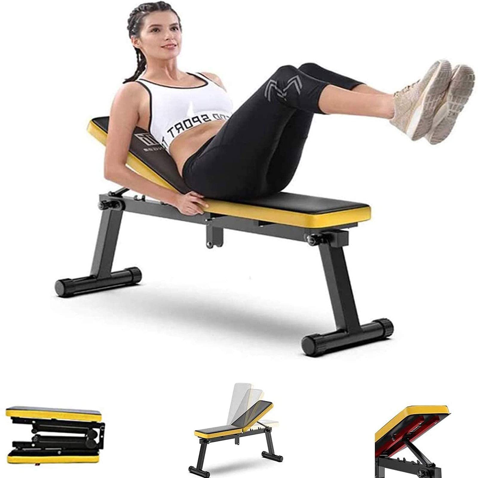 Amazon | ダンベル ウェイトベンチ、3段階の高さ調節可能な傾斜シット