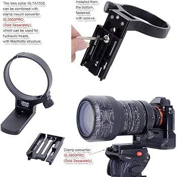 Amazon | 金属カメラリング式三脚座、レンズサポート襟、レンズ