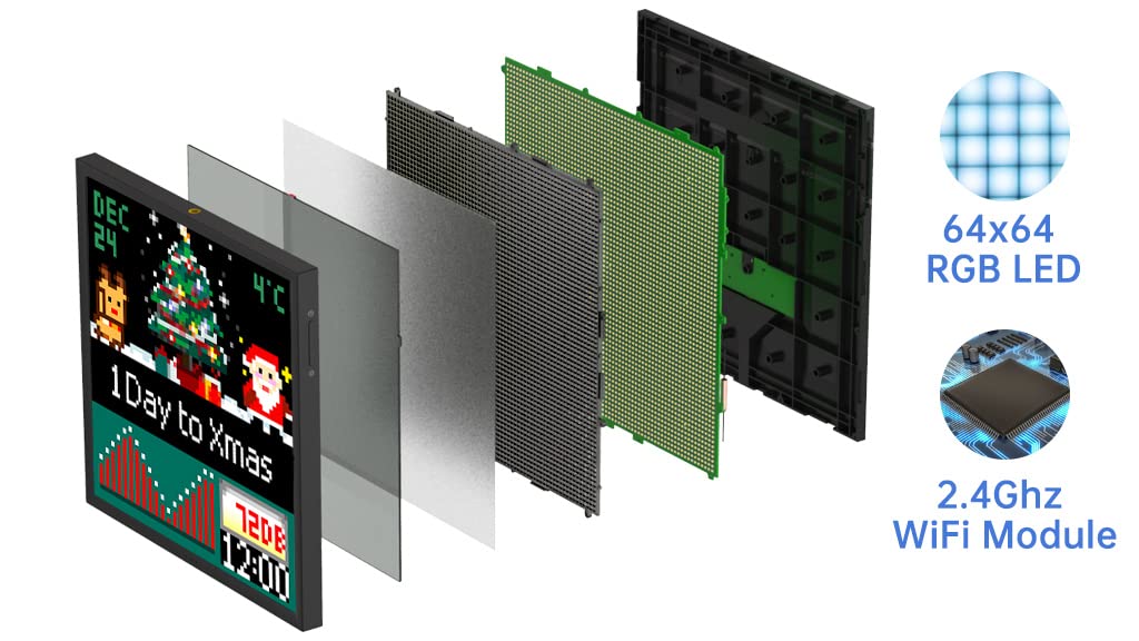 Amazon.co.jp: DIVOOM PIXOO64 64X64 ピクセルアートフレーム ドット絵