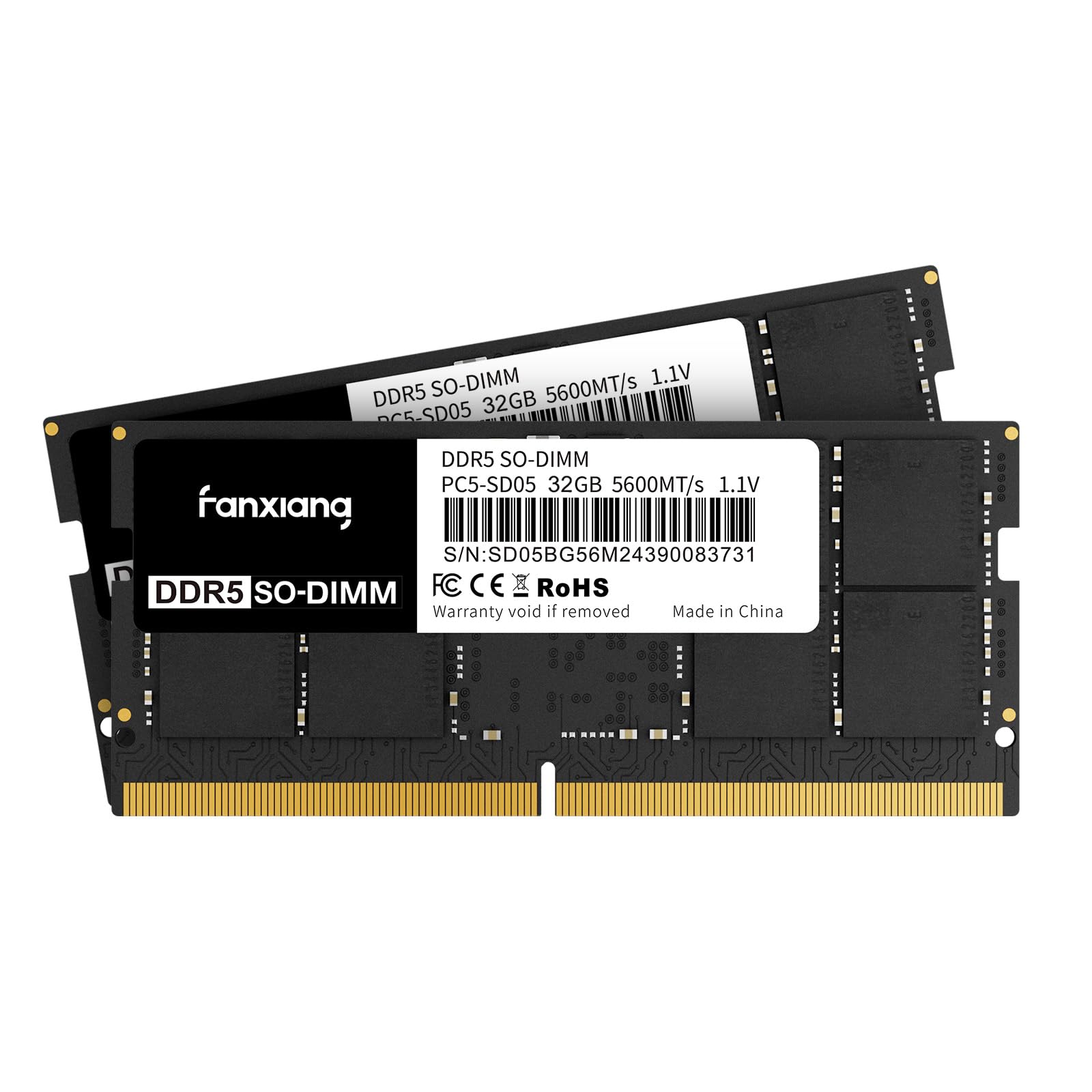 Amazon.co.jp: Fanxiang DDR5 64GB(2x32GB)5600MHz RAM ノートPC用