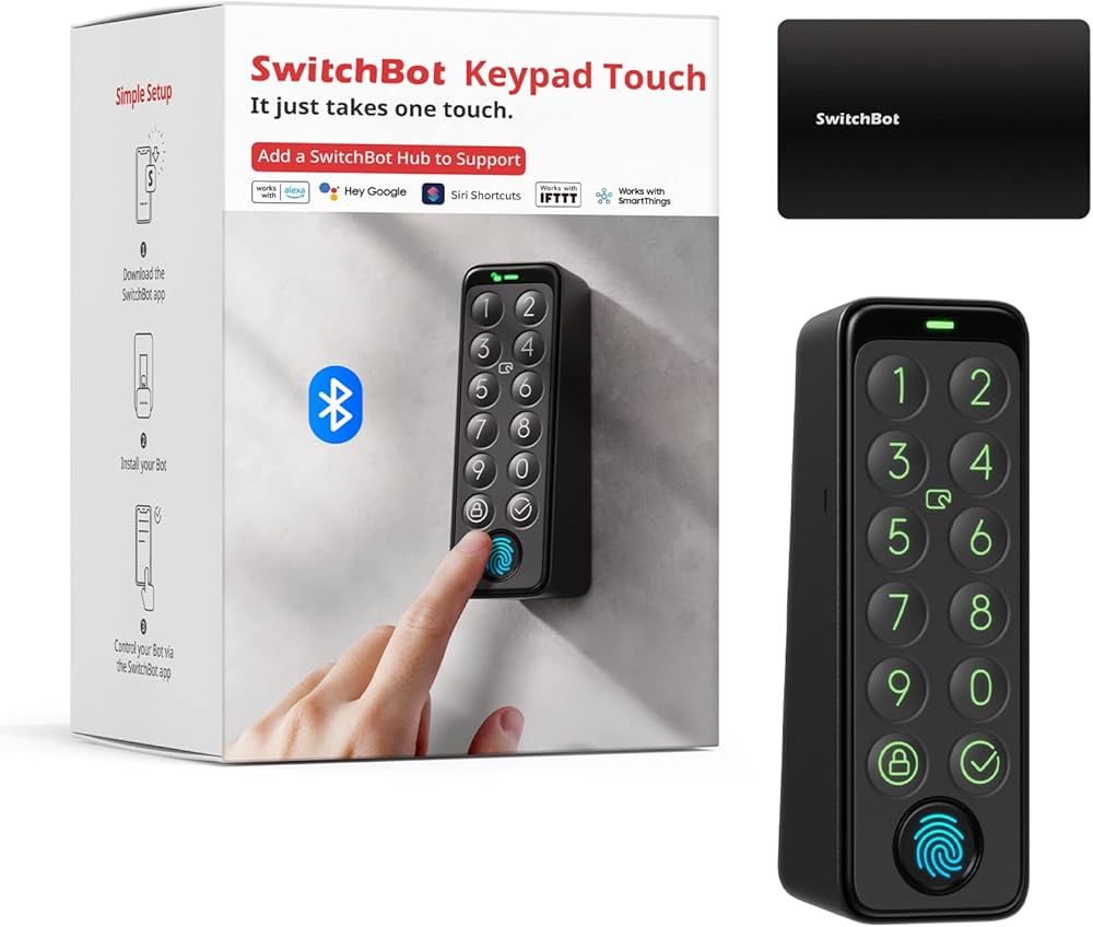 SwitchBot Smart Keypad Touch for SwitchBot Lock, Fingerprint