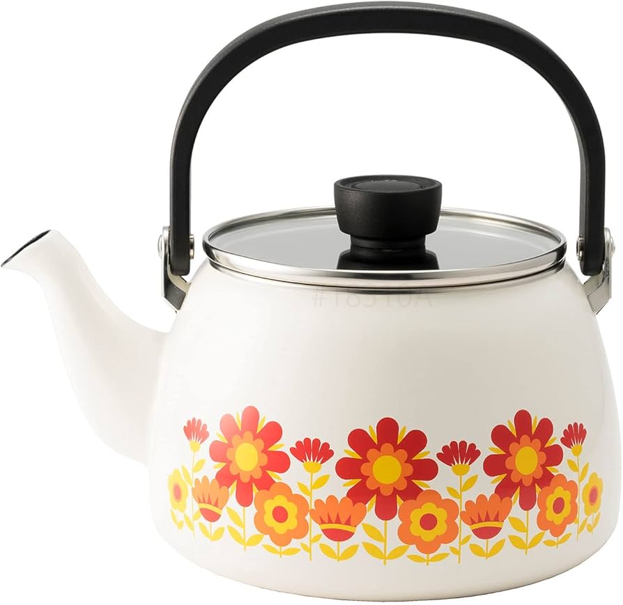 Amazon｜富士ホーロー 70年代復刻柄 昭和 レトロ 琺瑯 ケトル 2.5L IH