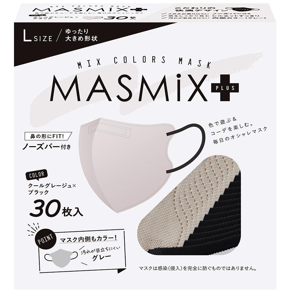 Amazon.co.jp: MASMiXプラス ツートーンカラーマスク 立体タイプ