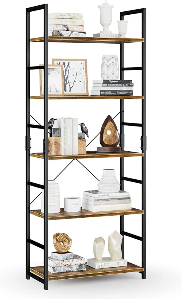 Amazon｜APPOLYN オープンシェルフ 本棚 ラック 5段本棚 多機能収納