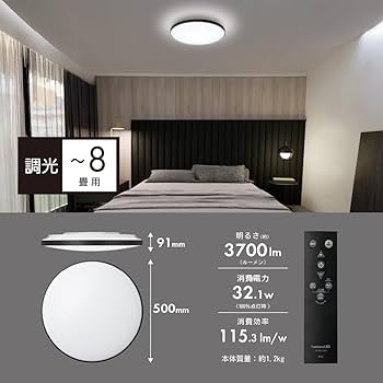 Amazon | ドウシシャ LEDシーリングライト Black Frame（ブラック